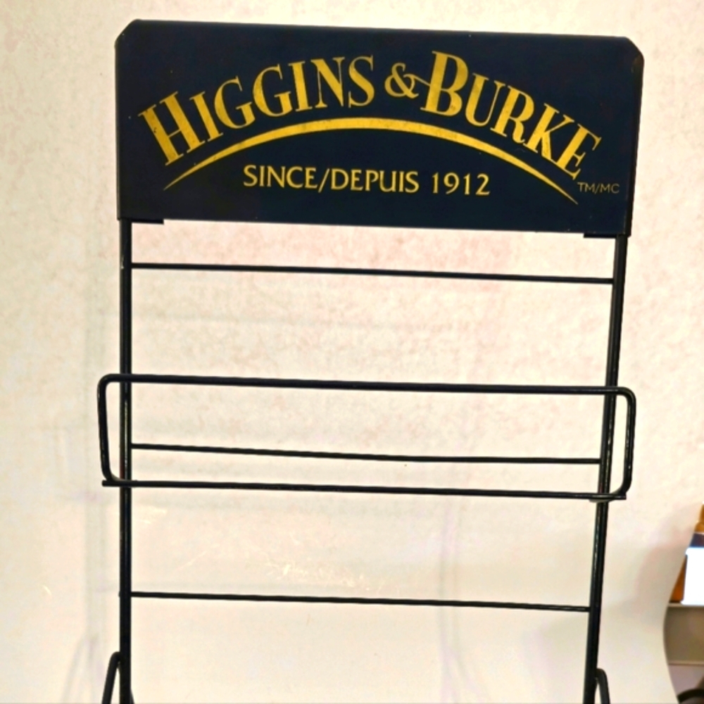 Vintage Advertising Display Store Counter wire rack metal Higgins & Burke